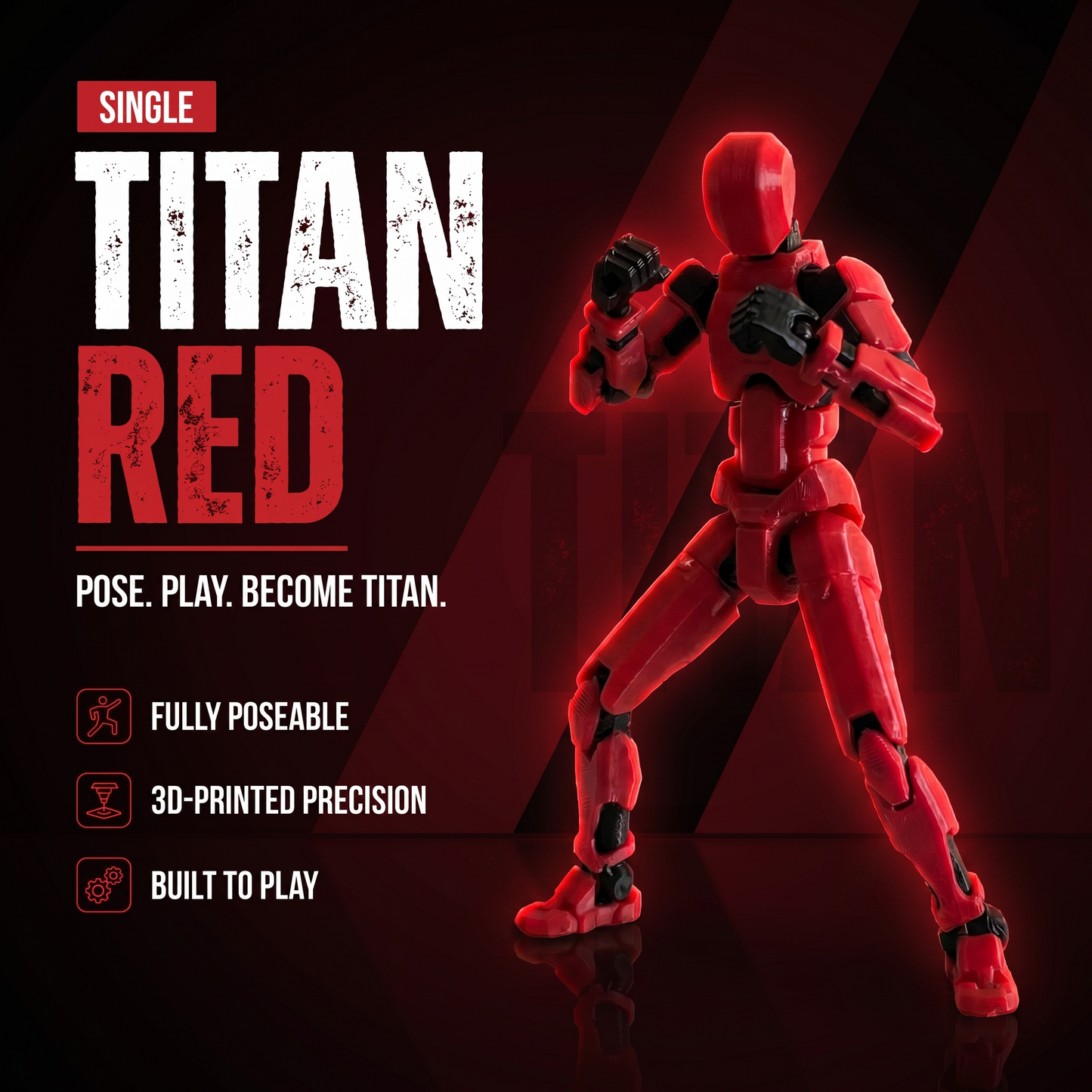 Red Titan · The Warrior · 13-Joint Articulated Action Figure · Titan Toys