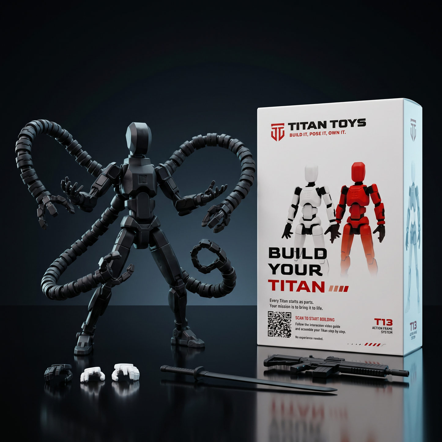 Octo Titan Stealth Black complete kit with Titan Toys box