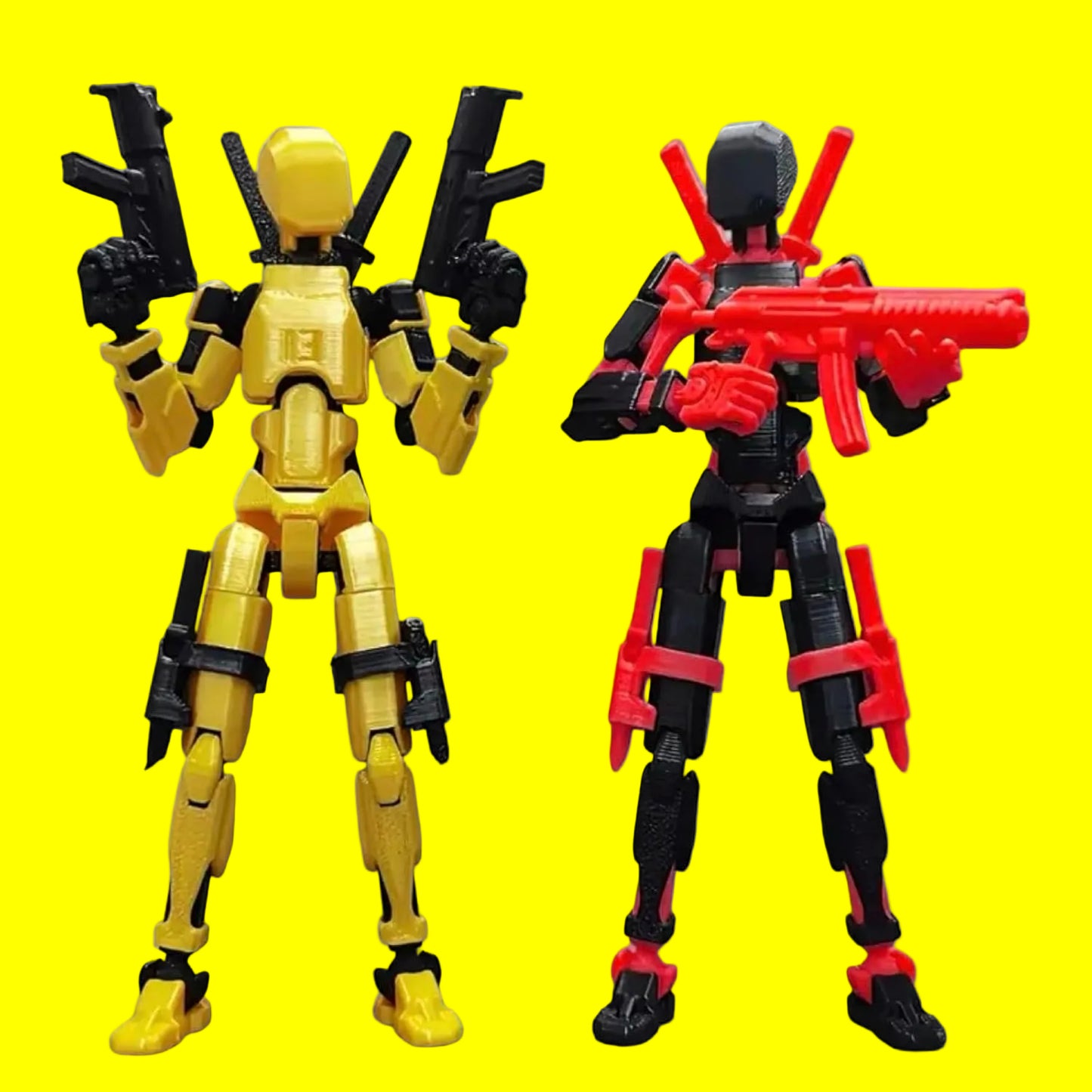 Yellow & Red Duo · Sun & Fire Squad · 2-Figure Articulated Action Set · Titan Toys