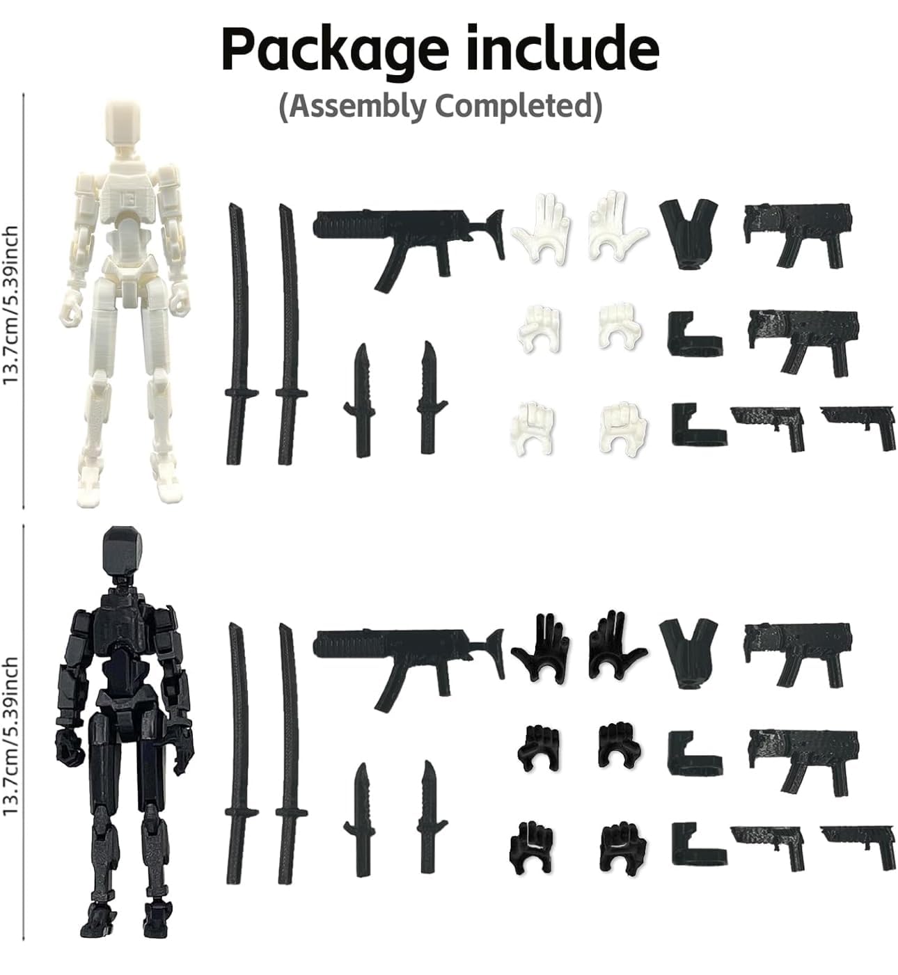 Black & White Duo · Shadow & Harmony · 2-Figure Articulated Action Set · Titan Toys