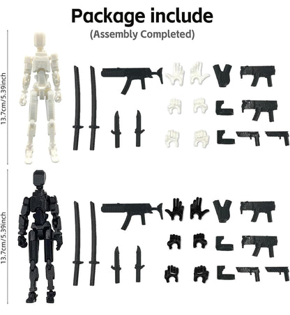Black & White Duo · Shadow & Harmony · 2-Figure Articulated Action Set · Titan Toys