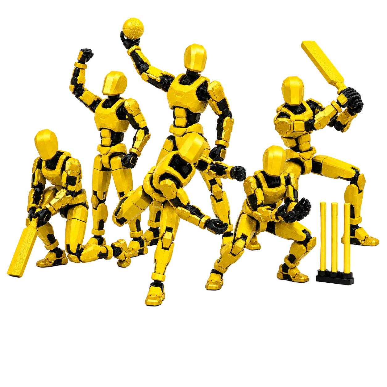 Yellow Titan Cricket · The Yellow Brigade · 13-Joint Articulated Cricket Action Figure · CSK Fan Pick · Titan Toys