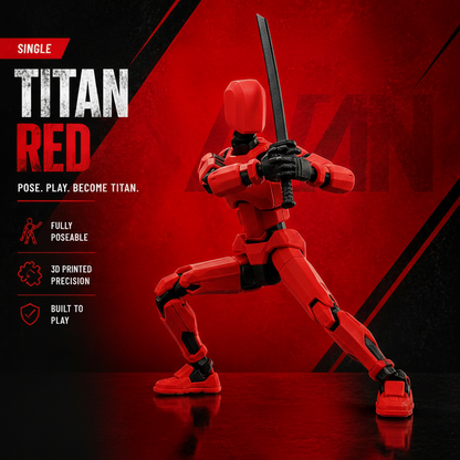 Red Titan · The Warrior · 13-Joint Articulated Action Figure · Titan Toys