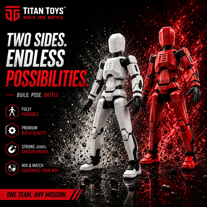 Red & White Mini Squad · Warrior & Harmony · Desk Display 2-Figure Set · Titan Toys