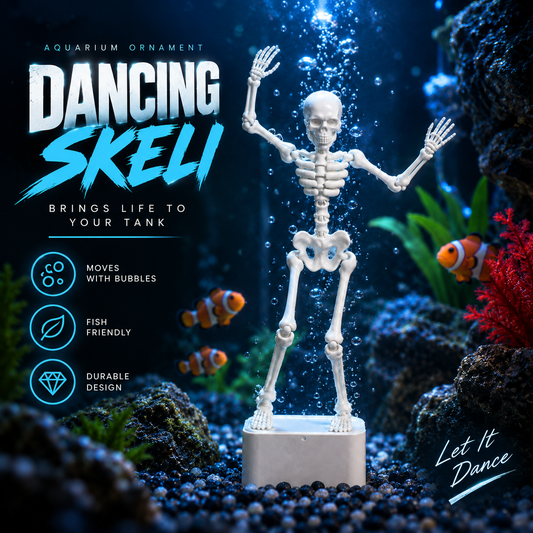 Aqua Titan · Dancing Skeli — Air-Powered Dancing Skeleton Aquarium Ornament · Titan Toys