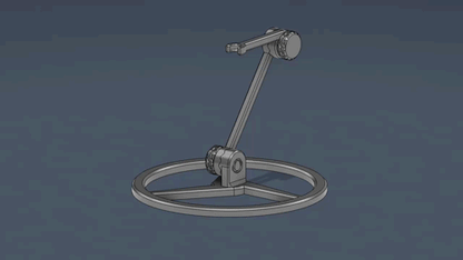 Titan Action Stand demo — figure mounted in dynamic action pose on adjustable stand