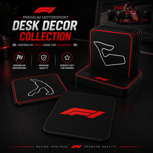 Titan Motorsport Coaster Set · Racing Circuit Coasters with Holder