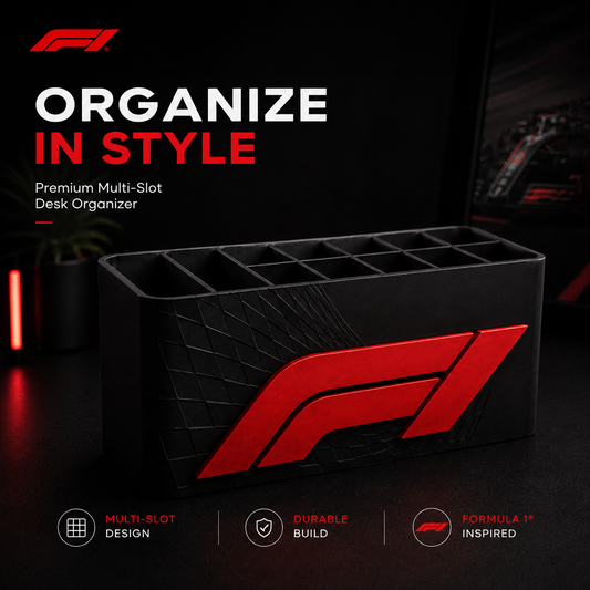 Titan Multi-Slot Desk Organizer · Motorsport Pen & Stationery Stand