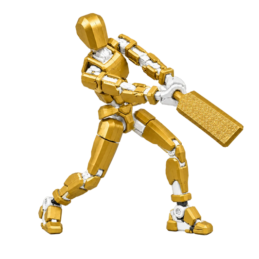 Gold Titan Cricket · The Gujarat Titan · 13-Joint Articulated Cricket Action Figure · GT Fan Pick · Titan Toys