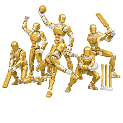 Gold Titan Cricket · The Gujarat Titan · 13-Joint Articulated Cricket Action Figure · GT Fan Pick · Titan Toys