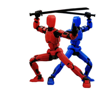 Red & Blue Duel · Warrior vs Wind · 2-Figure Articulated Action Set · Titan Toys