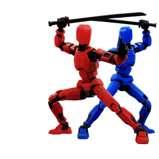 Red & Blue Duel · Warrior vs Wind · 2-Figure Articulated Action Set · Titan Toys