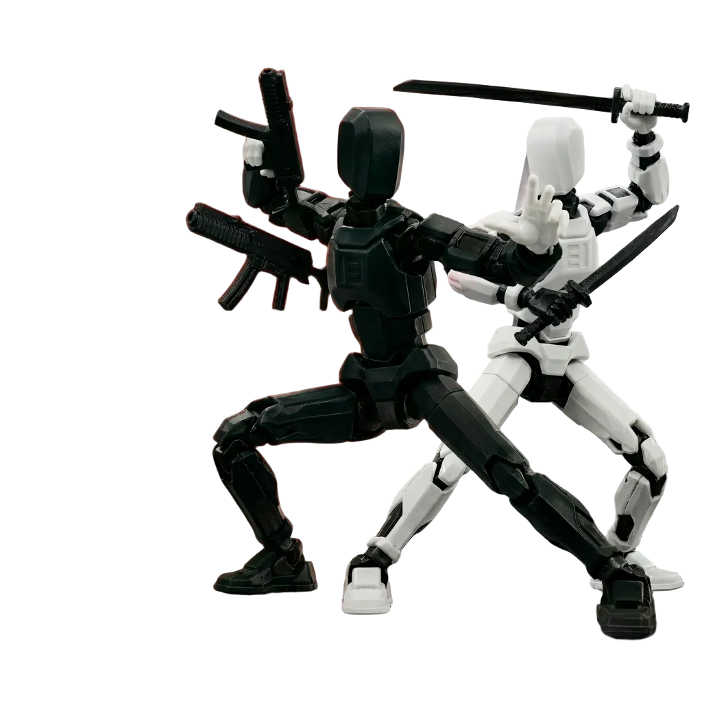 Black & White Duo · Shadow & Harmony · 2-Figure Articulated Action Set · Titan Toys