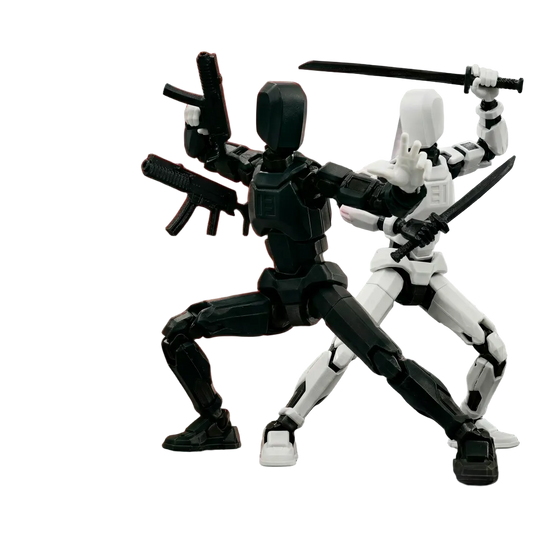 Black & White Duo · Shadow & Harmony · 2-Figure Articulated Action Set · Titan Toys