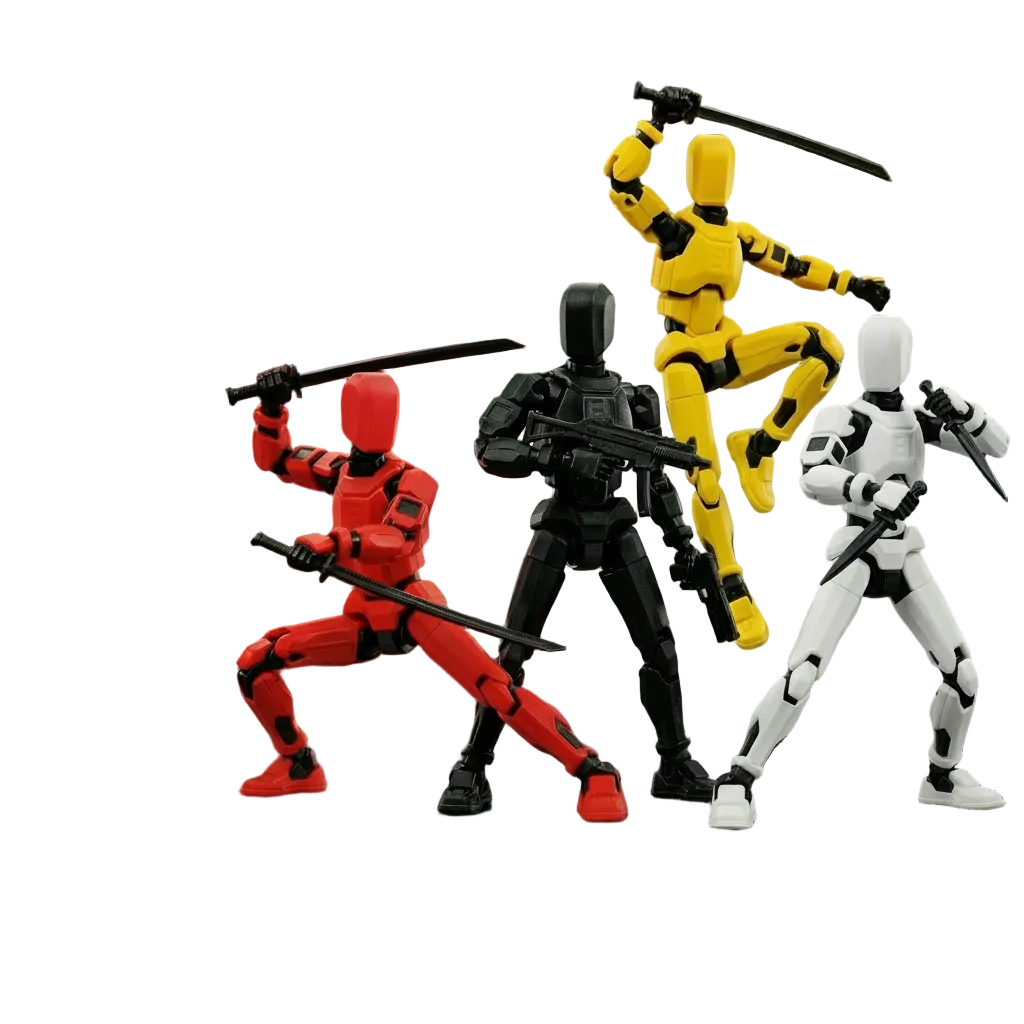 Collector Squad · The Core Four · Yellow + White + Black + Red Articulated 4-Figure Bundle · Titan Toys