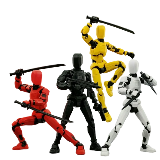 Collector Squad · The Core Four · Yellow + White + Black + Red Articulated 4-Figure Bundle · Titan Toys