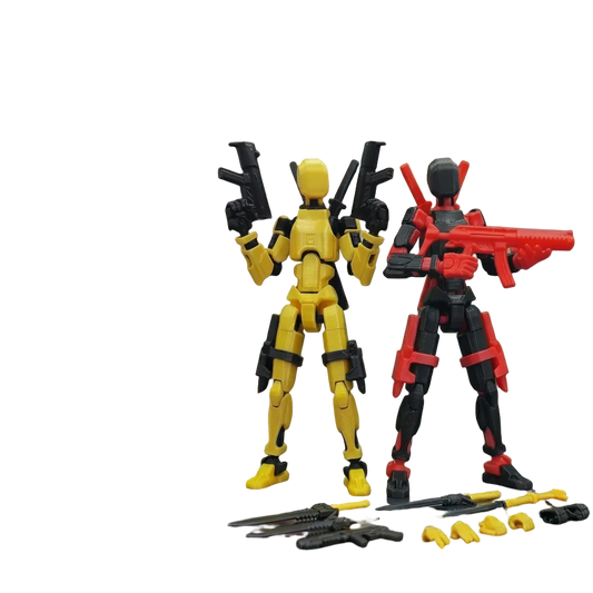 Yellow & Red Duo · Sun & Fire Squad · 2-Figure Articulated Action Set · Titan Toys