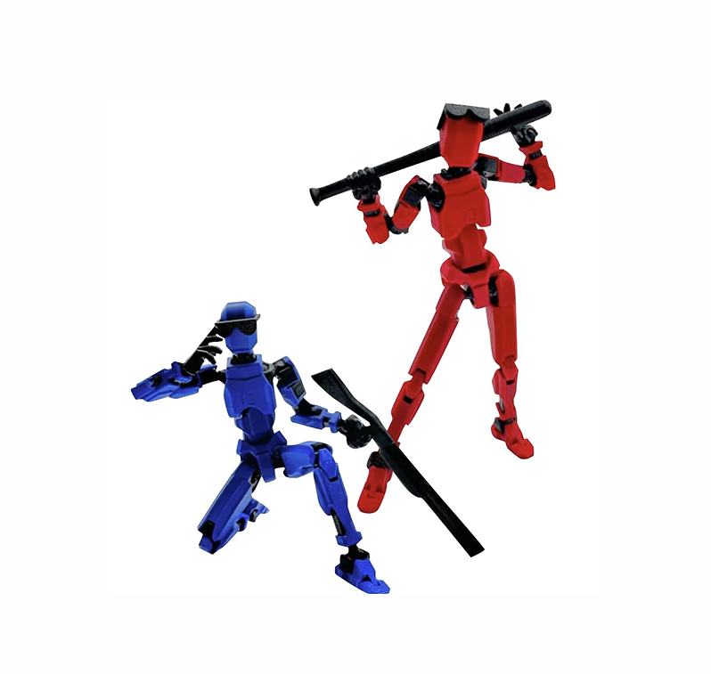 Red & Blue Duel · Warrior vs Wind · 2-Figure Articulated Action Set · Titan Toys