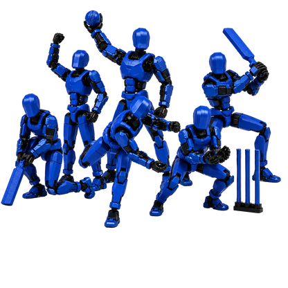 Blue Titan Cricket · The Mumbai Striker · 13-Joint Articulated Cricket Action Figure · MI Fan Pick · Titan Toys