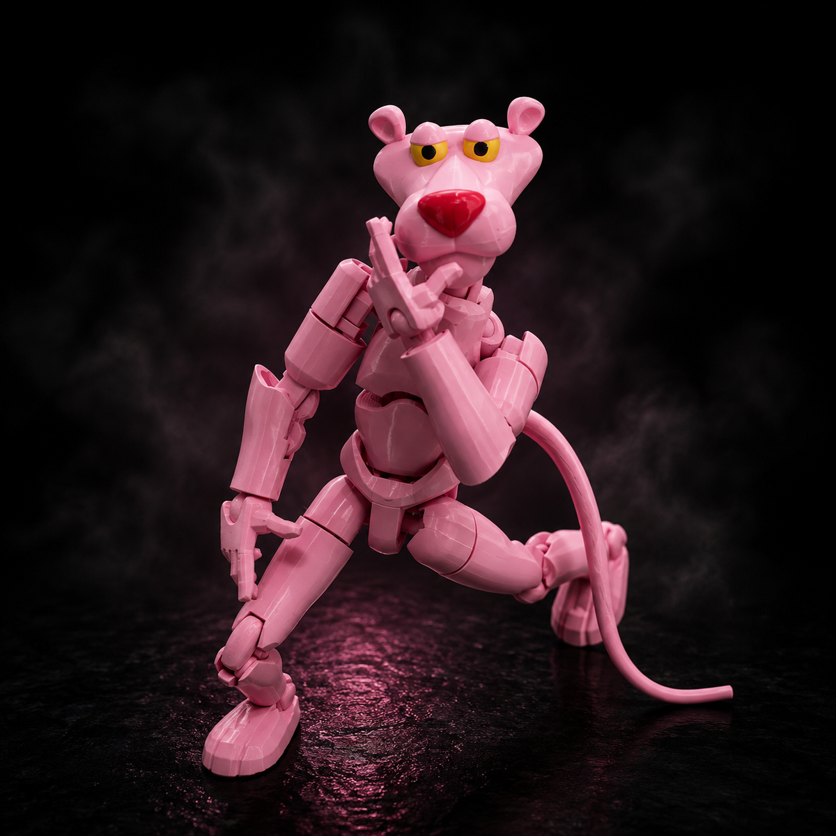 Titan Pink Prowler pink panther articulated action figure spy pose