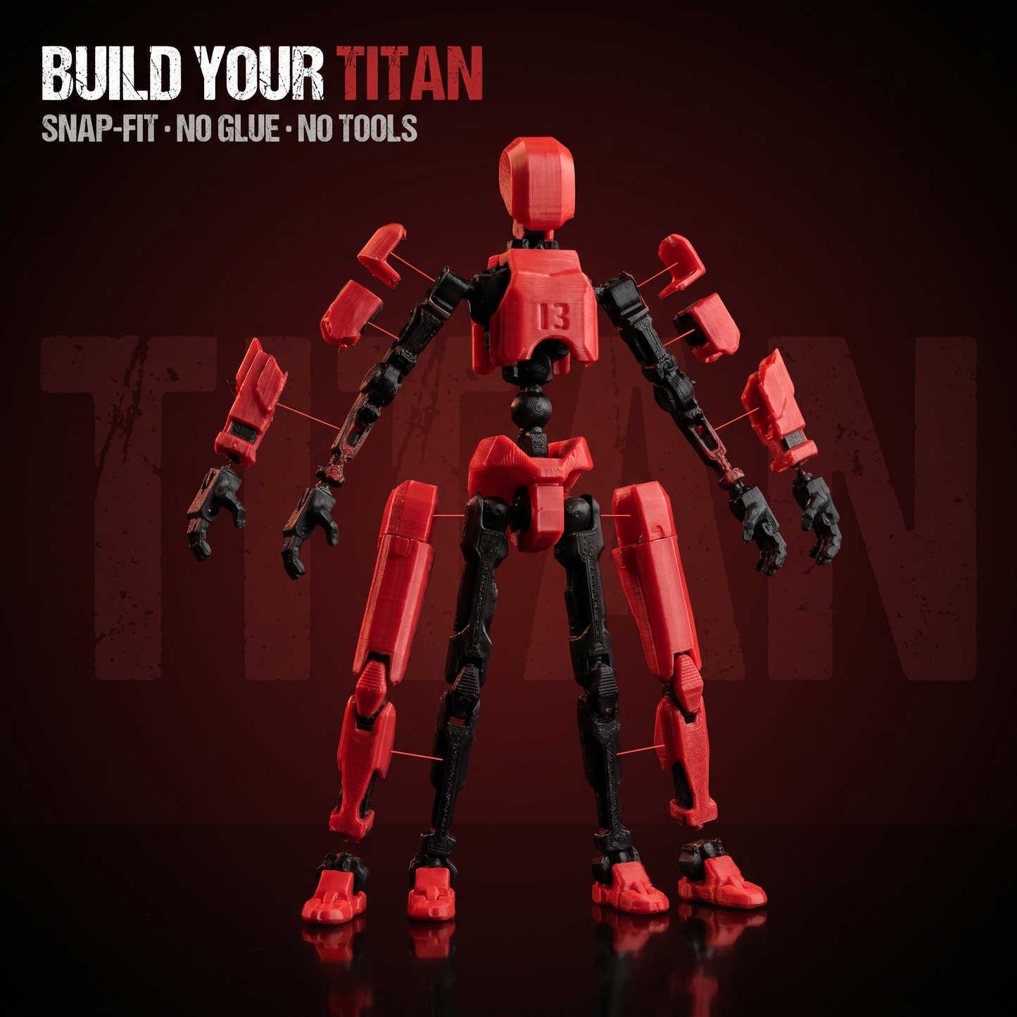 Red Titan · The Warrior · 13-Joint Articulated Action Figure · Titan Toys