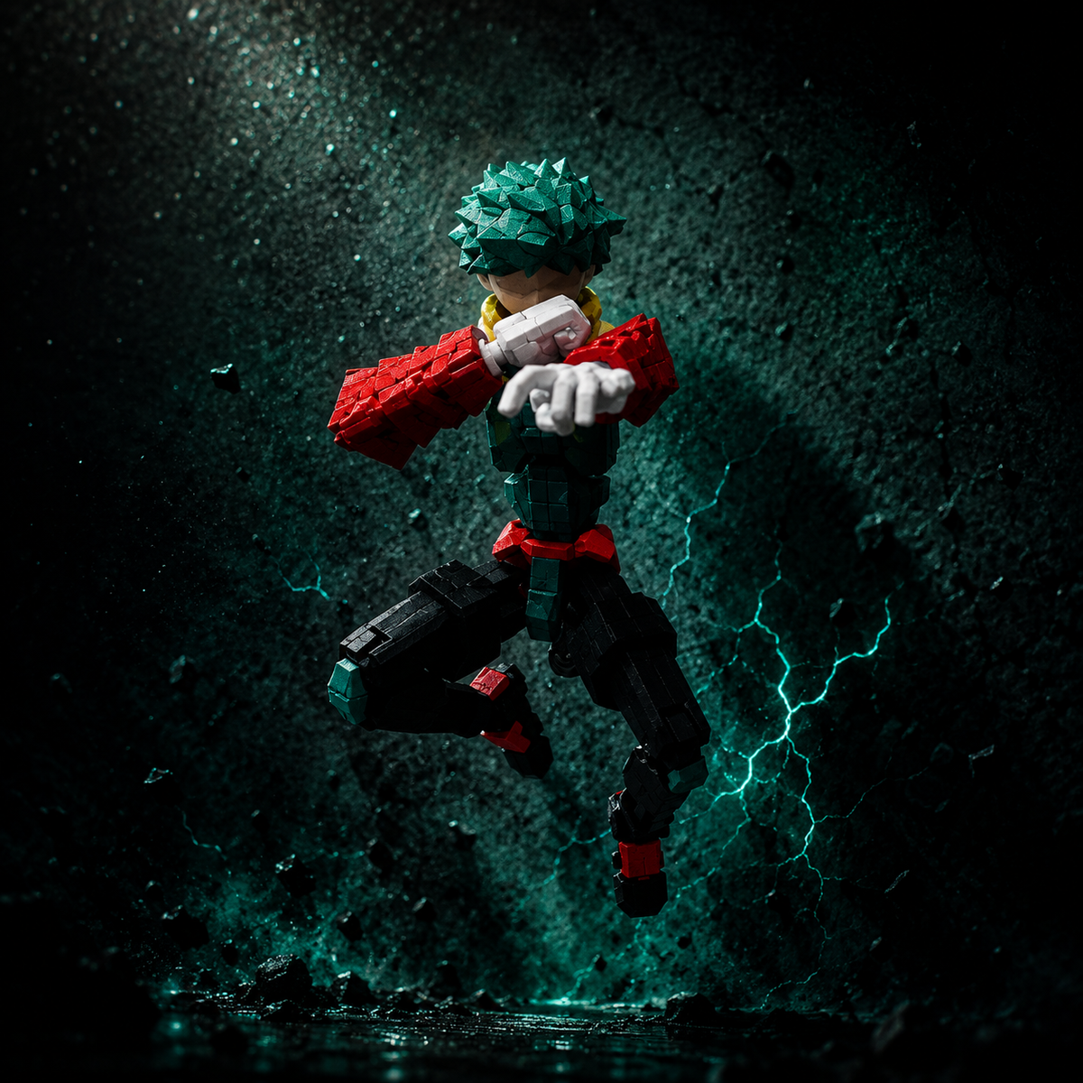 Titan Izuku green hero Titan figure pose