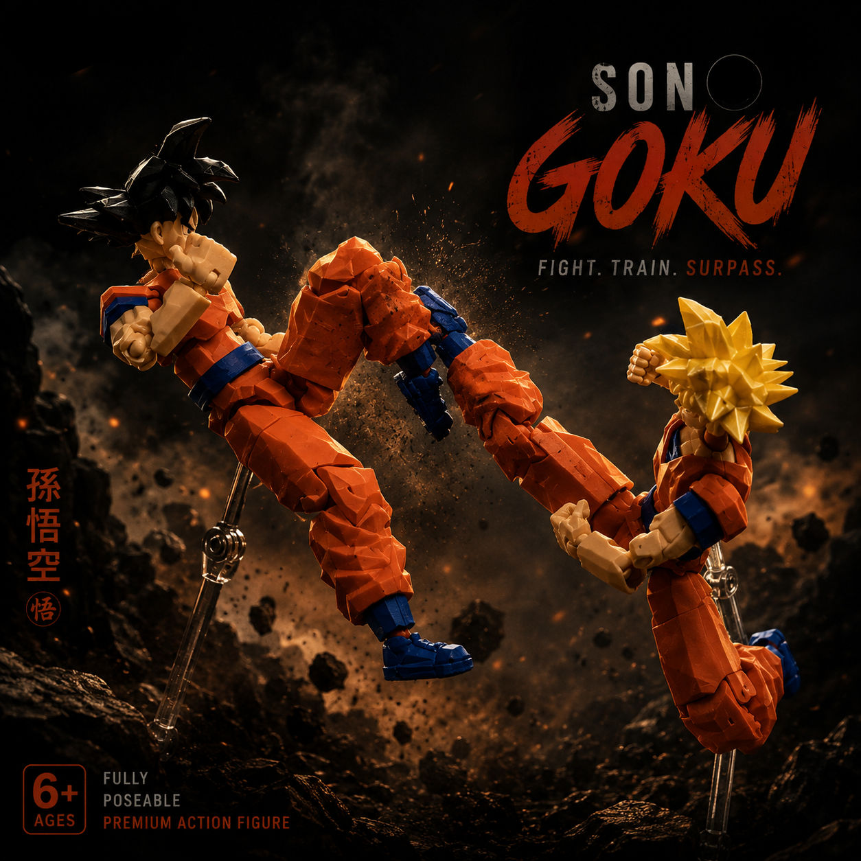 Titan Son Goku Saiyan warrior articulated action figure