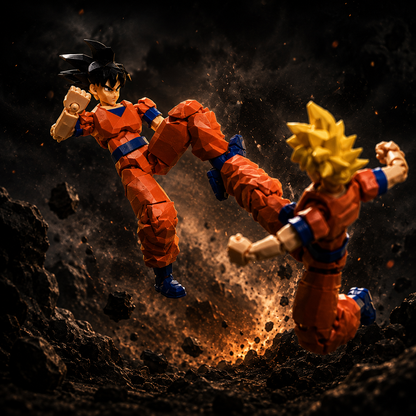Titan Son Goku Super Saiyan poseable figure