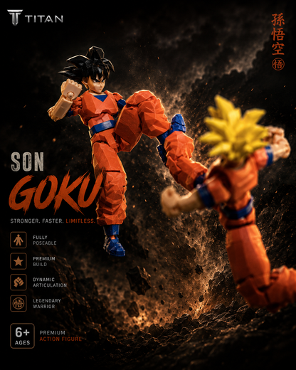 Titan Son Goku Saiyan warrior collectible figure
