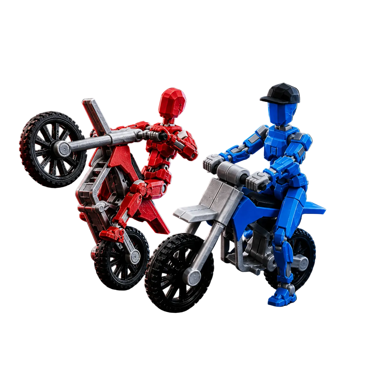 Red Rider Duo · The Motion Squad — articulated Titan motocross figures with stunt bikes — Titan Toys hero image