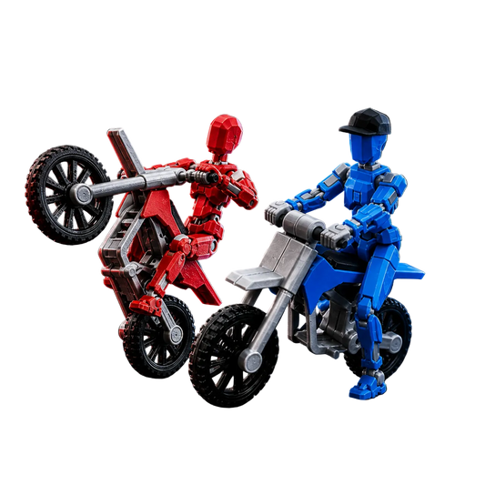 Red Rider Duo · The Motion Squad — articulated Titan motocross figures with stunt bikes — Titan Toys hero image