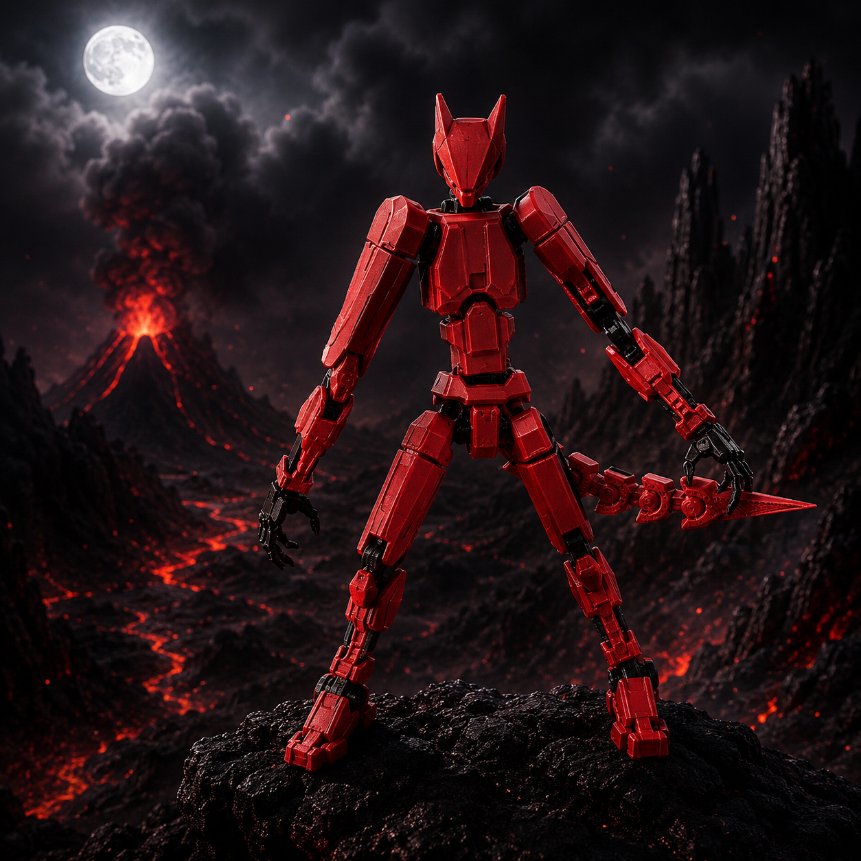 Titan Wolf crimson hunter collectible figure