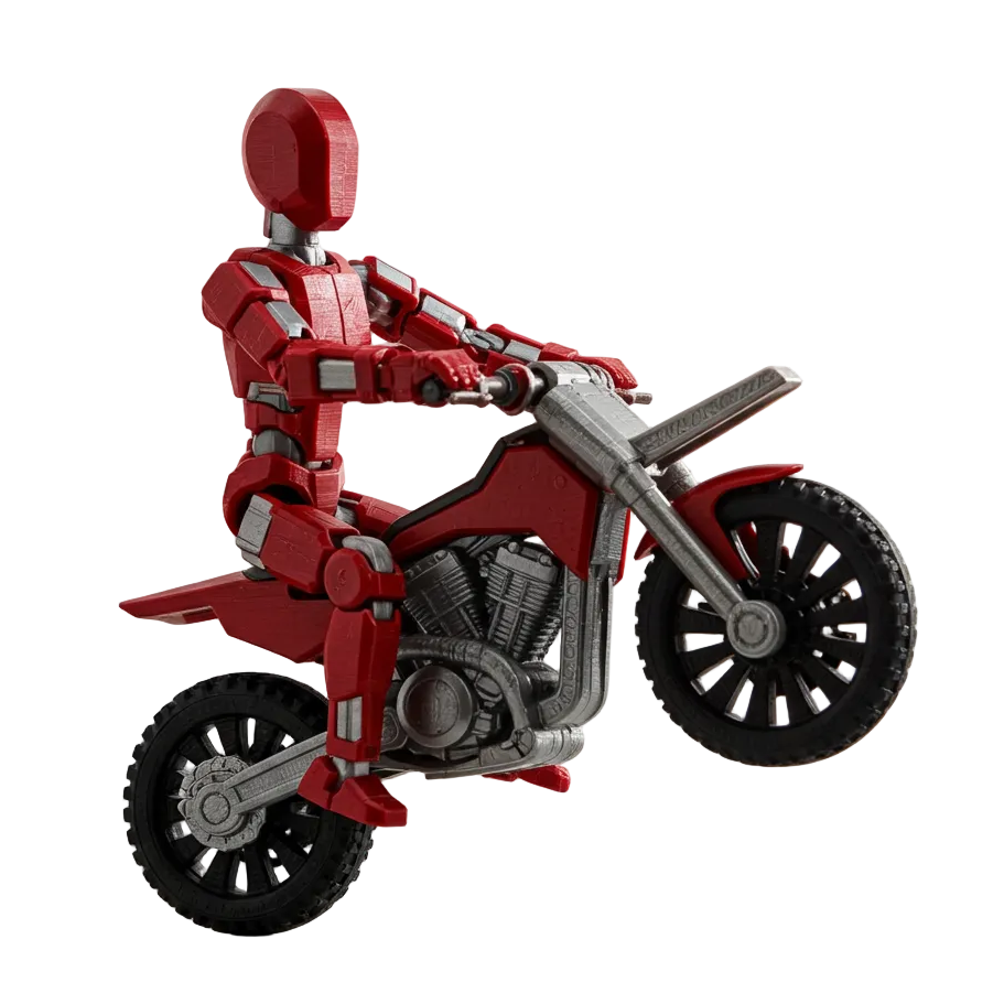 Red Rider Titan · The Motion Hero · 13-Joint Articulated Action Figure with Stunt Bike · Titan Toys