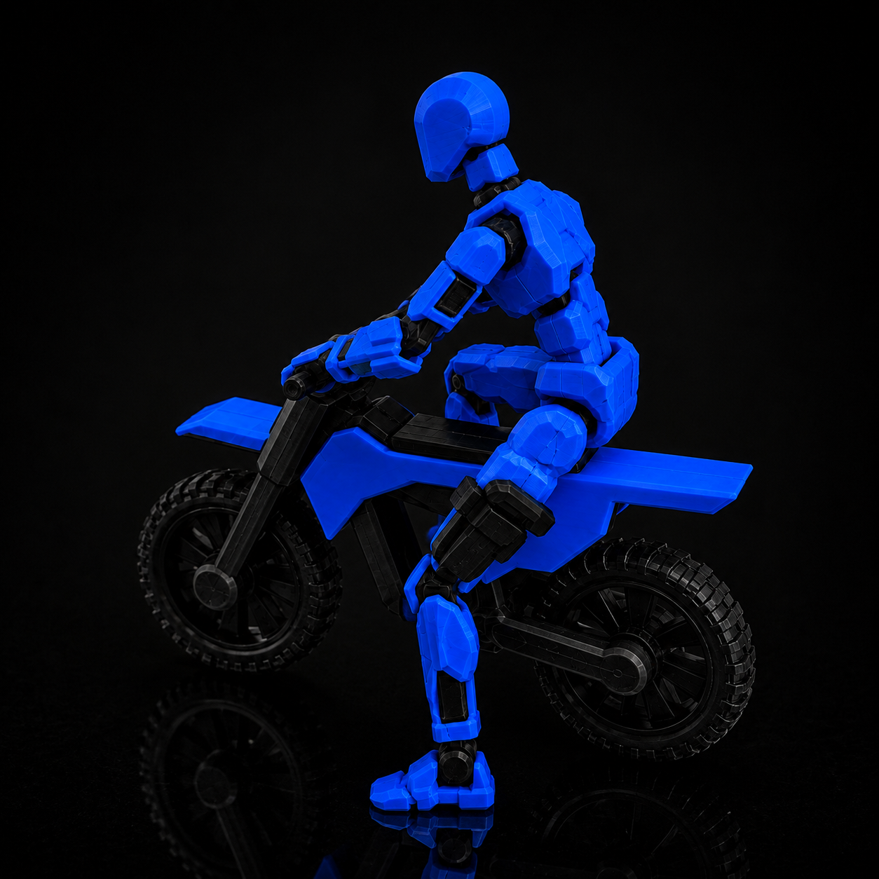 Blue Rider Titan articulated figure with stunt bike, Titan Toys
