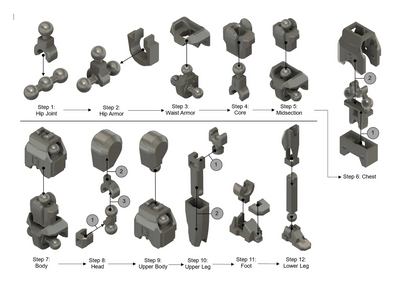 Dummy 13 base figure assembly diagram - Yellow Titan 13 Titan Toys
