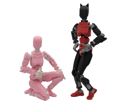 Pink and Cat-Ear Femme Titan 13 figures pose - Titan Toys