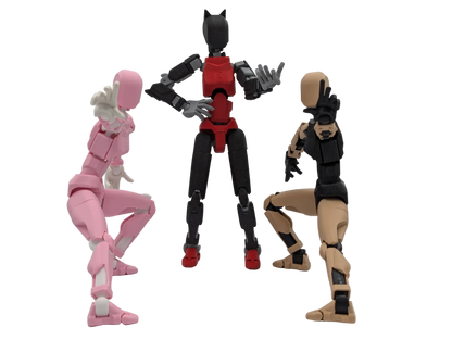 Femme Squad 3-Pack pink, cat-ear, and tan Titan 13 articulated action figures - Titan Toys