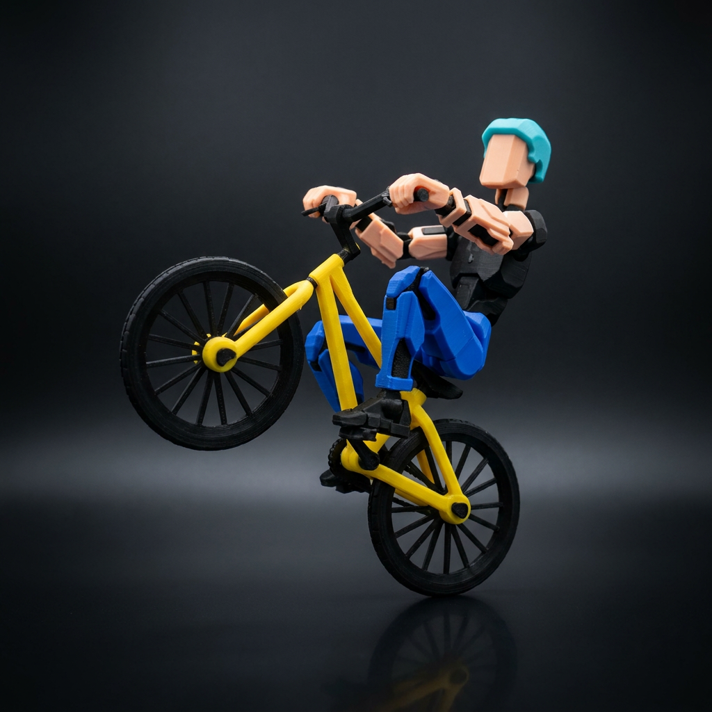 Titan Trials Bike — poseable stunt vehicle detail view, Titan Toys