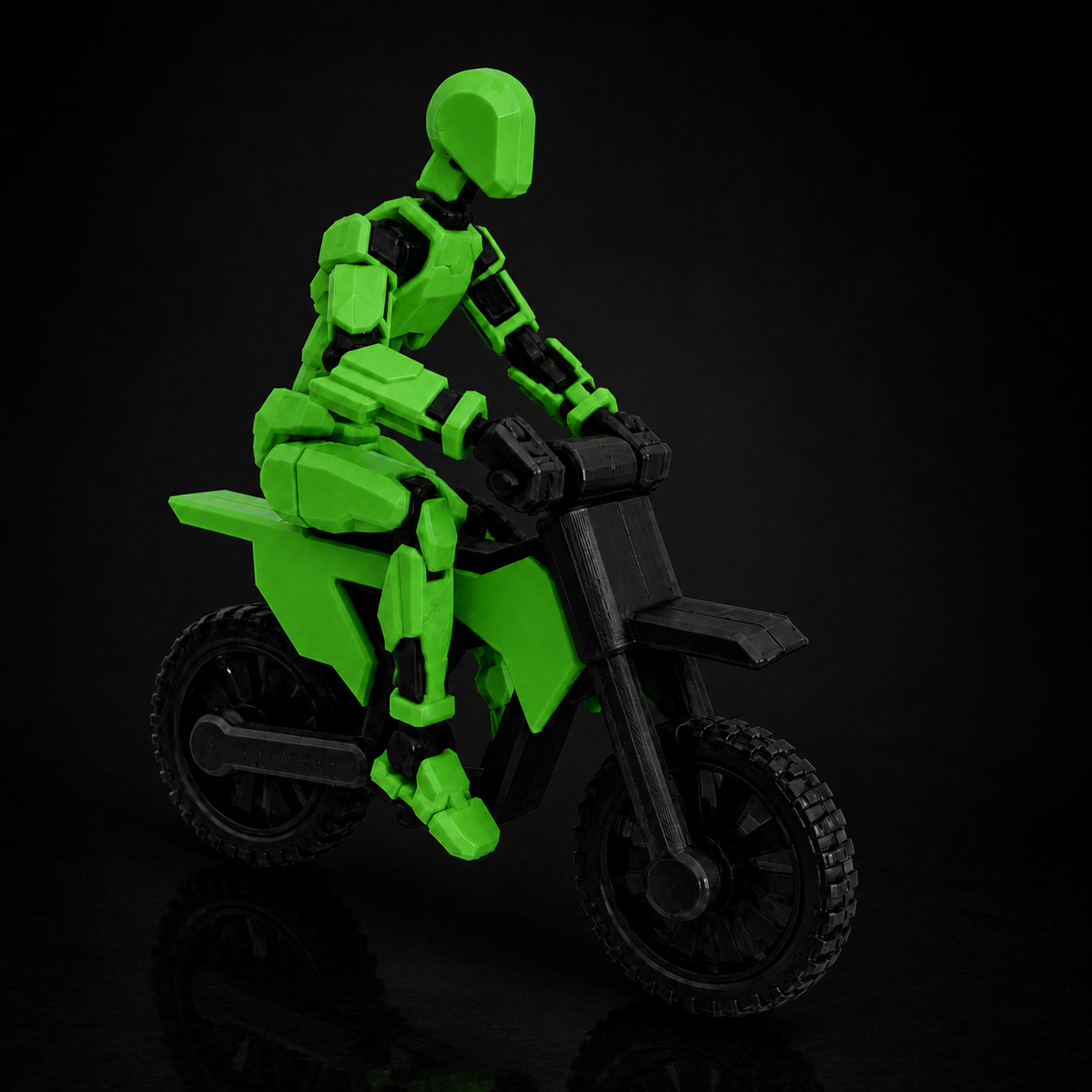 Green Rider Titan articulated figure with stunt bike, Titan Toys