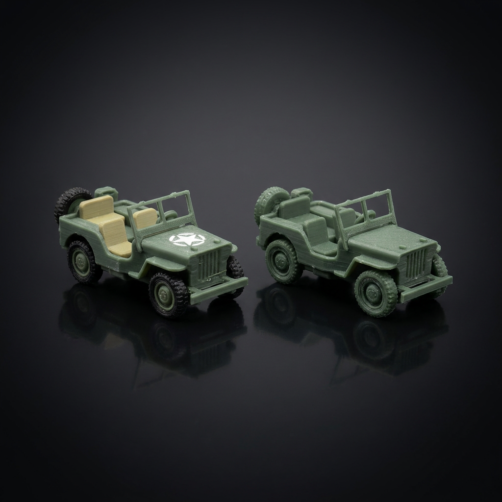 Jeep Kit Card snap-together model — parts
