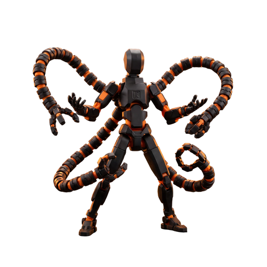 Octo Titan · Orange Black · 21-Joint Articulated Tentacle Edition Action Figure · Titan Toys