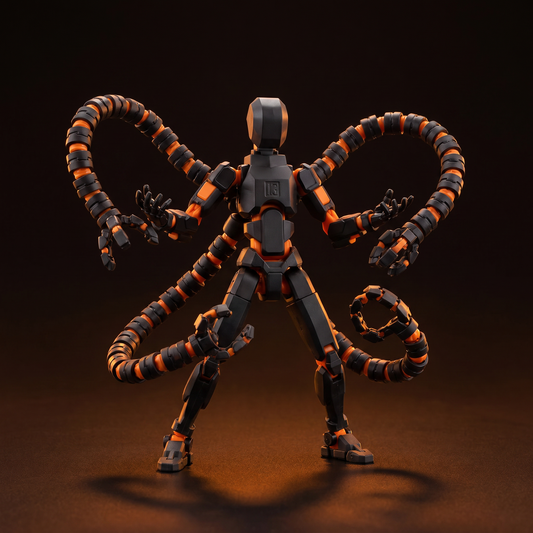 Octo Titan 21-joint tentacle action figure black and orange hero