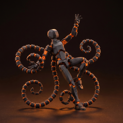 Octo Titan · Orange Black · 21-Joint Articulated Tentacle Edition Action Figure · Titan Toys