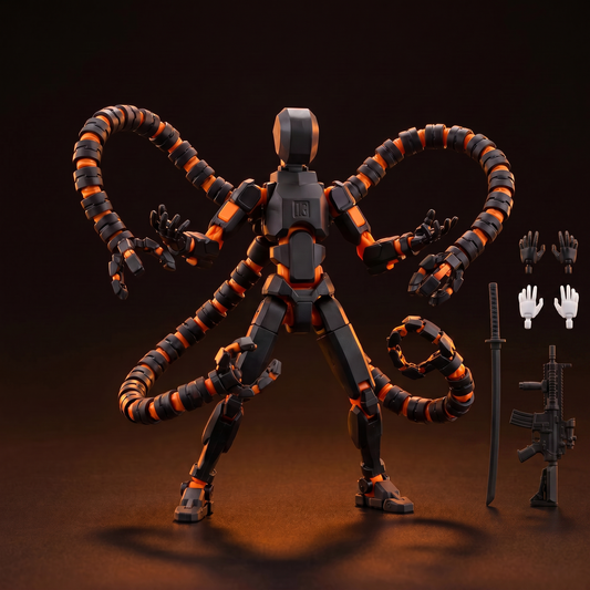 Octo Titan · Orange Black · 21-Joint Articulated Tentacle Edition Action Figure · Titan Toys