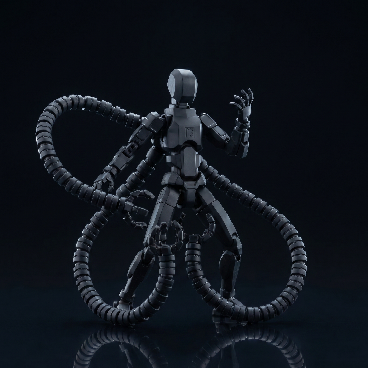 Octo Titan Stealth Black coiling display pose
