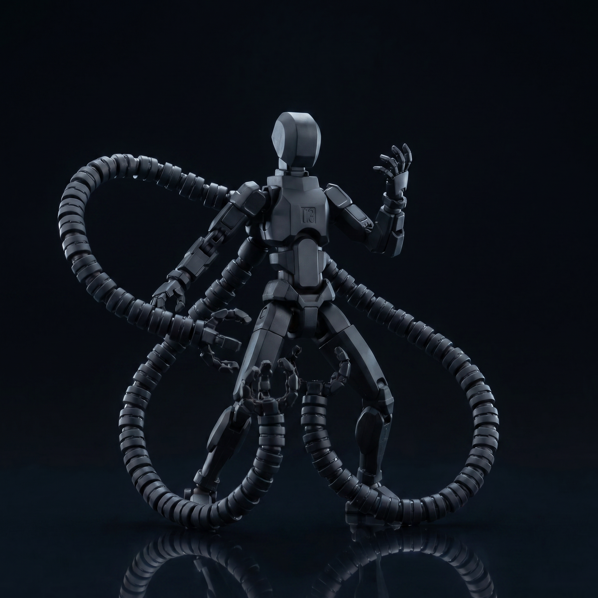 Octo Titan Stealth Black coiling display pose