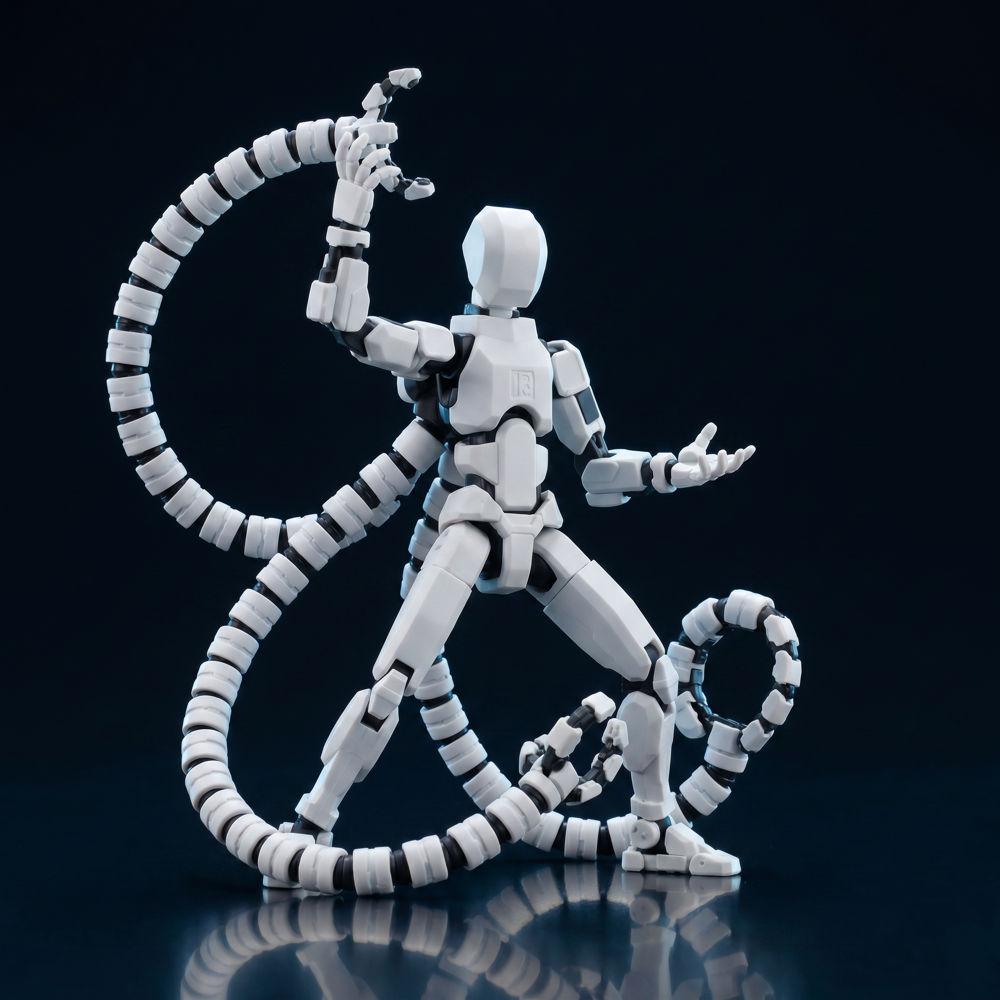Octo Titan Arctic White coiling display pose