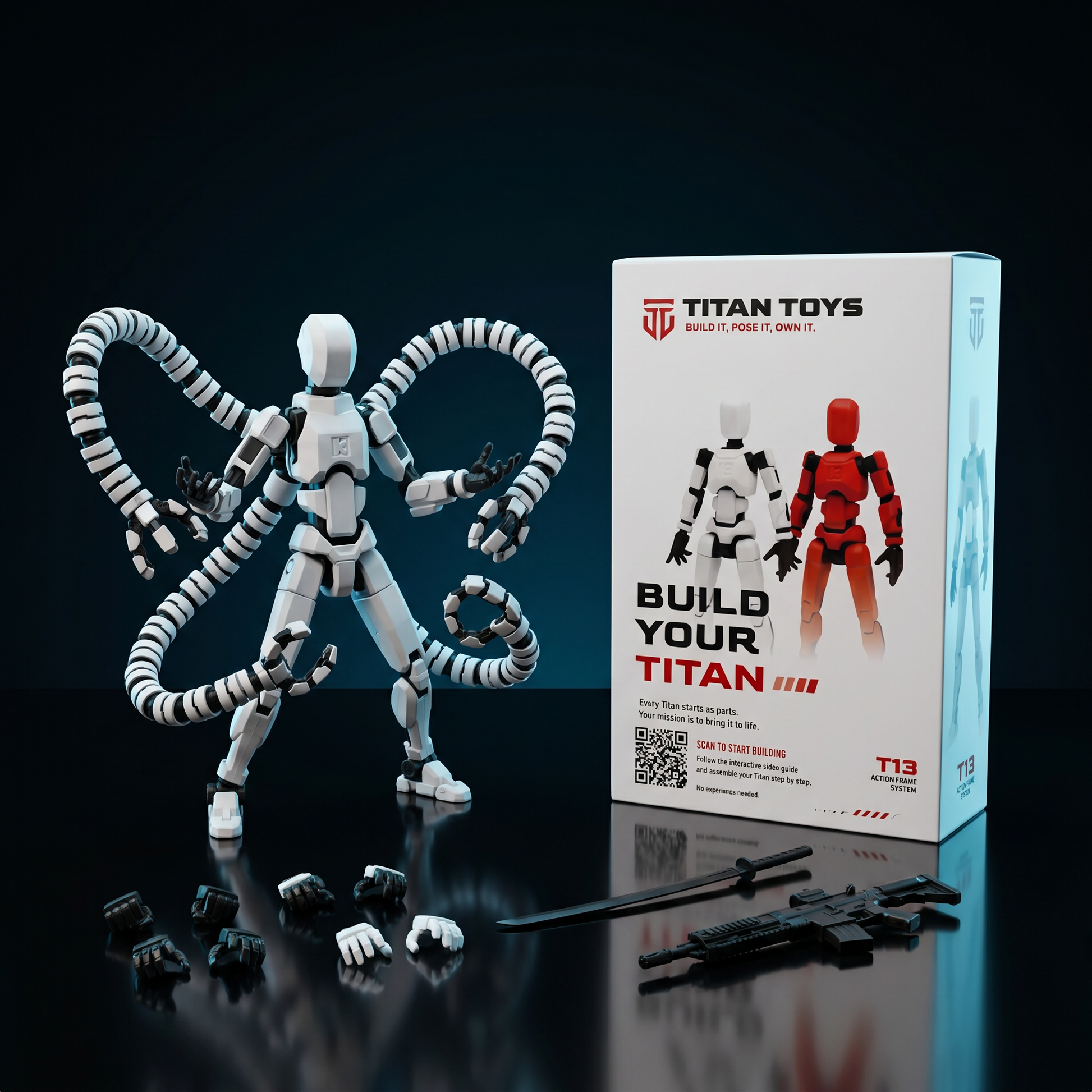 Octo Titan Arctic White complete kit with Titan Toys box