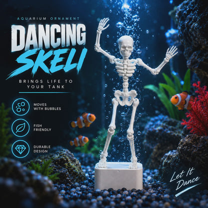 Aqua Titan · Dancing Skeli — Air-Powered Dancing Skeleton Aquarium Ornament · Titan Toys