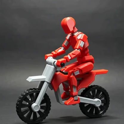 Red Rider Titan · The Motion Hero · 13-Joint Articulated Action Figure with Stunt Bike · Titan Toys
